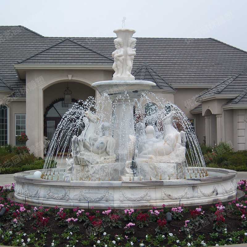 石雕噴泉，大理石噴泉，人物石雕噴泉