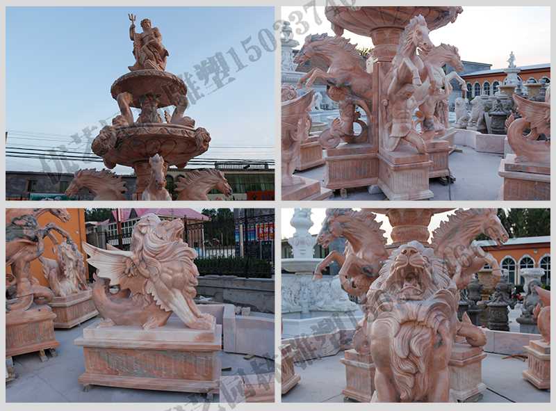 大理石景觀噴泉，石雕噴泉廠家，歐式人物動(dòng)物噴泉