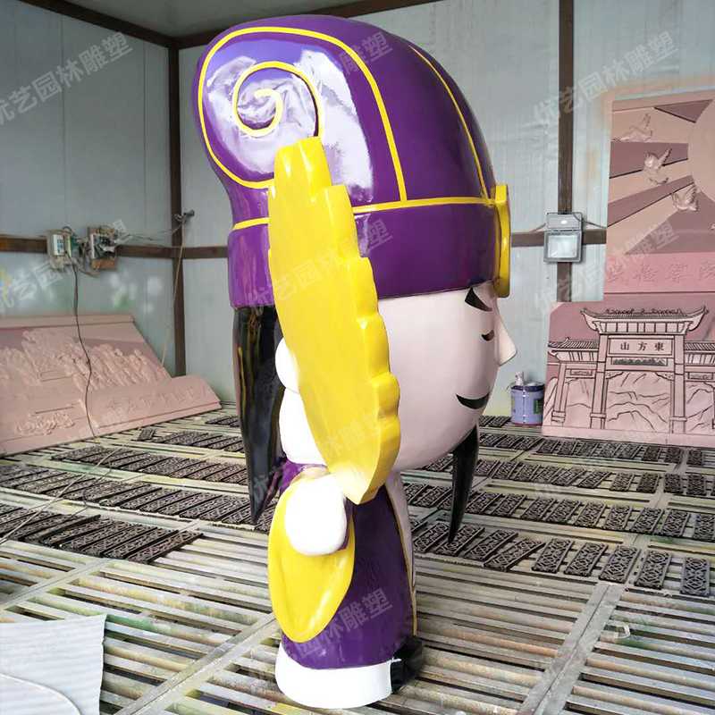 玻璃鋼諸葛亮，卡通諸葛亮雕塑