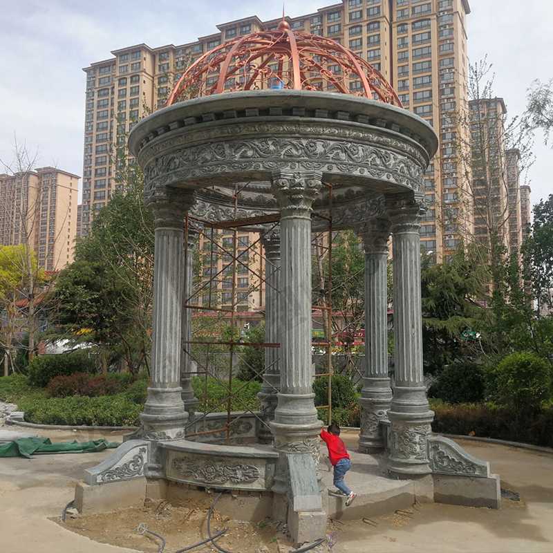 小區景觀涼亭，大理石亭子安裝