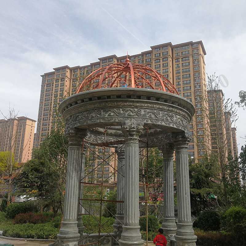 公園小區亭子，大理石涼亭安裝